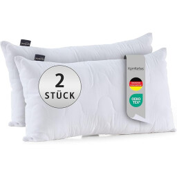 كومفورتك وسادة طبية عالية الجودة 40x80 - قطعتين - ابيض Komfortec Quilted Pillow 40x80 - 2 Piece - White