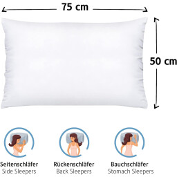 كومفورتك وسادة صلبة 50x75 - قطعتين - ابيض Komfortec Solid Pillow 50x75 - 2 Piece - White