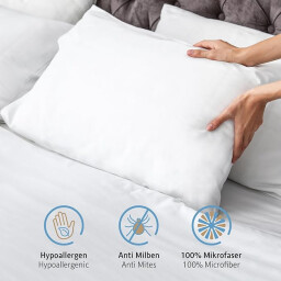 كومفورتك وسادة صلبة 50x75 - قطعتين - ابيض Komfortec Solid Pillow 50x75 - 2 Piece - White