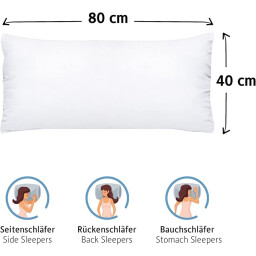كومفورتك وسادة صلبة 40x80 - قطعتين - ابيض Komfortec Solid Pillow 40x80 - 2 Piece - White