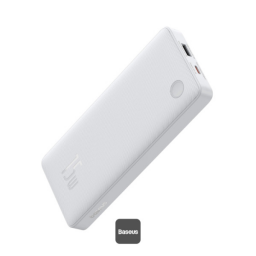 باور بانك Baseus Airpow Lite 10000mAh للشحن السريع 15W مع منفذ Type-C ومنفذ USB-A - أبيض Baseus Airpow Lite 10000mAh Fast Charge Power Bank 15W With Type-C and USB-A Port - White