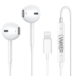 سماعات أذن سلكية فوكسر بمنفذ لايتنينك مع ميكروفون VH-55 Lightning Wired Earphones with Mic