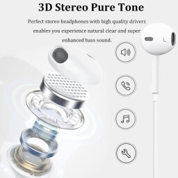 سماعات أذن سلكية فوكسر بمنفذ لايتنينك مع ميكروفون VH-55 Lightning Wired Earphones with Mic