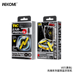 سماعات أذن لاسلكية ويكوم بتصميم شفاف وإضاءة ديناميكية V07 Wireless Earphones Gaming Low Latency