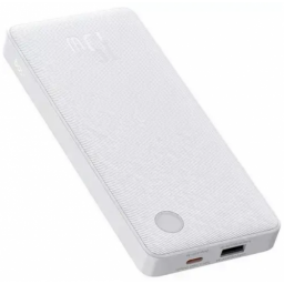باور بانك Baseus Airpow Lite 10000mAh للشحن السريع 15W مع منفذ Type-C ومنفذ USB-A - أبيض Baseus Airpow Lite 10000mAh Fast Charge Power Bank 15W With Type-C and USB-A Port - White