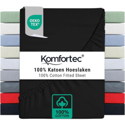 كومفورتك مفرش سرير قطني 90x200 - اسود Komfortec Cotton Bedspread 90x200 - Black