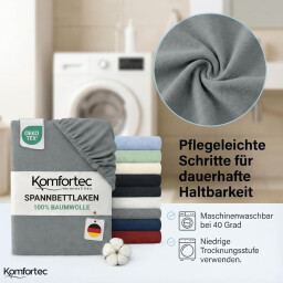 كومفورتك مفرش سرير قطني 180x200 رمادي GrayKomfortec Cotton Bedspread 180x200