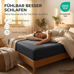 كومفورتك مفرش سرير قطني 180x200 رمادي GrayKomfortec Cotton Bedspread 180x200