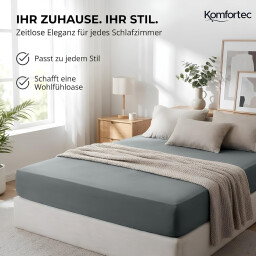 كومفورتك مفرش سرير قطني 200x200 - اخضر Komfortec Cotton Bedspread 200x200 - Green