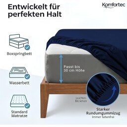 كومفورتك مفرش سرير مايكروفايبر 180x200 - ازرق Komfortec Microfiber Bedspread 180x200 - Blue