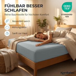 كومفورتك مفرش سرير مايكروفايبر 180x200 - ازرق Komfortec Microfiber Bedspread 180x200 - Blue