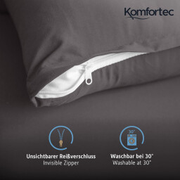 كومفورتك غطاء وسادة 40*80 - قطعتين - رمادي Komfortec Pillow Cover 40*80- 2 Piece - Grey