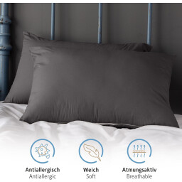 كومفورتك غطاء وسادة 40*80 - قطعتين - رمادي Komfortec Pillow Cover 40*80- 2 Piece - Grey