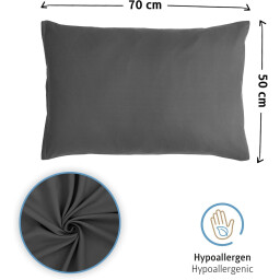 كومفورتك غطاء وسادة 40*80 - قطعتين - رمادي Komfortec Pillow Cover 40*80- 2 Piece - Grey