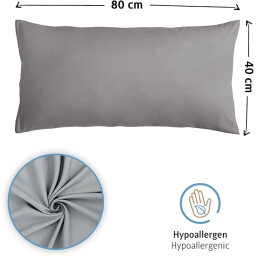 كومفورتك غطاء وسادة 40*80 - قطعتين - رمادي Komfortec Pillow Cover 40*80- 2 Piece - Grey