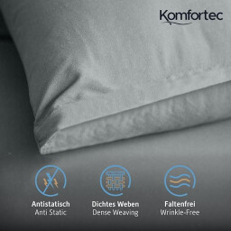 كومفورتك غطاء وسادة 40*80 - قطعتين - رمادي Komfortec Pillow Cover 40*80- 2 Piece - Grey