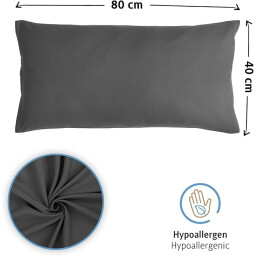 طقم أغطية وسائد كومفورتك مكون من الألياف الدقيقة الممشطة بسحاب، مسامية وناعمة Micro Pillowcase Set  Komfortec Cushion CoverBrushed Microfibre with Zip, Breathable and Soft