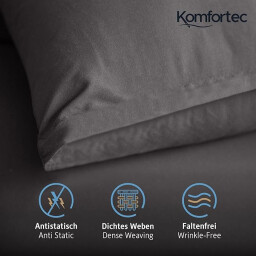 طقم أغطية وسائد كومفورتك مكون من الألياف الدقيقة الممشطة بسحاب، مسامية وناعمة Micro Pillowcase Set  Komfortec Cushion CoverBrushed Microfibre with Zip, Breathable and Soft
