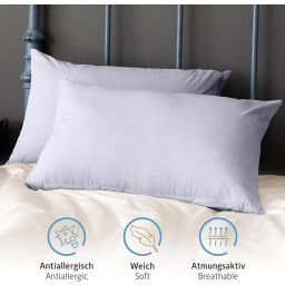 طقم أغطية وسائد كومفورتك مكون من الألياف الدقيقة الممشطة بسحاب، مسامية وناعمة Micro Pillowcase Set  Komfortec Cushion CoverBrushed Microfibre with Zip, Breathable and Soft