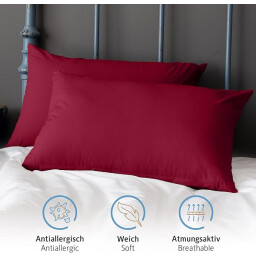 طقم أغطية وسائد كومفورتك مكون من الألياف الدقيقة الممشطة بسحاب، مسامية وناعمة Micro Pillowcase Set  Komfortec Cushion CoverBrushed Microfibre with Zip, Breathable and Soft
