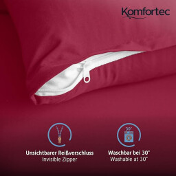 طقم أغطية وسائد كومفورتك مكون من الألياف الدقيقة الممشطة بسحاب، مسامية وناعمة Micro Pillowcase Set  Komfortec Cushion CoverBrushed Microfibre with Zip, Breathable and Soft