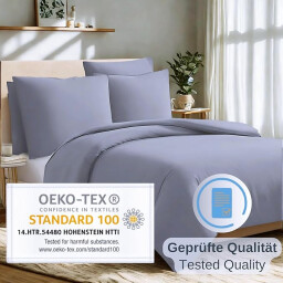 سيت غطاء لحاف ومخدات 155*220 للون رمادي Microfiber Duvet Cover Set