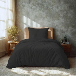 سيت غطاء لحاف ومخدات 155*220 للون رمادي Microfiber Duvet Cover Set