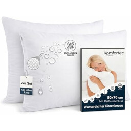 كومفورتك غطاء وسادة 50x70 - قطعتين - ابيض ضد الماء Komfortec Pillow Cover 50x70 - 2 Piece - White