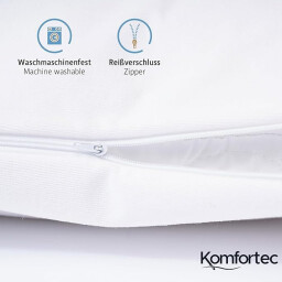 كومفورتك غطاء وسادة 50x70 - قطعتين - ابيض ضد الماء Komfortec Pillow Cover 50x70 - 2 Piece - White