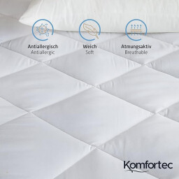 كومفورتك غطاء مرتبة 180x200 - 500 غم - ابيض Komfortec Mattress Cover 180x200 - 500 gsm - White