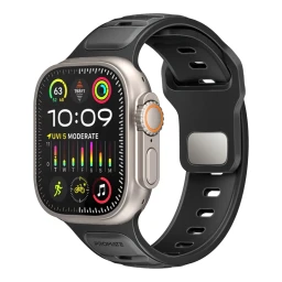 سوار ساعة رياضي متين من السيليكون بلونين Promate Watch Band For Apple Watch-Black