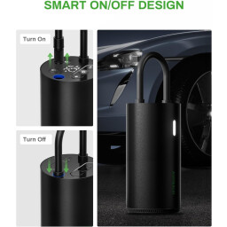 منفاخ إطارات ذكي محمول 150PSI شاشة LED بطارية قوية Portable Smart Tire Inflator 150PSI LED Display Powerful Battery