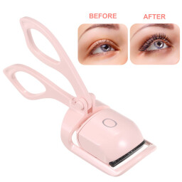 أداة تجعيد رموش كهربائية حرارية قابلة للشحن وردي Rechargeable Electric Thermal Eyelash Curler, Pink