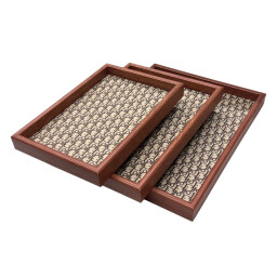 طقم صواني تقديم متعددة المقاسات للخبز والفواكه المجففة – 3 قطع بتصميم أنيق 3-Piece Multi-Size Serving Tray Set for Bread & Dried Fruits – Elegant Design