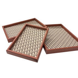 طقم صواني تقديم متعددة المقاسات للخبز والفواكه المجففة – 3 قطع بتصميم أنيق 3-Piece Multi-Size Serving Tray Set for Bread & Dried Fruits – Elegant Design