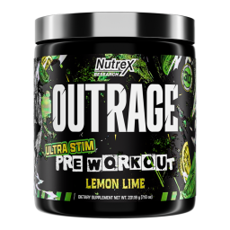 مكمل طاقة كافيين عالي ما قبل التمرين بنكهة الليمون Outrage Ultra High-Stim Pre-Workout – Lemon Lime