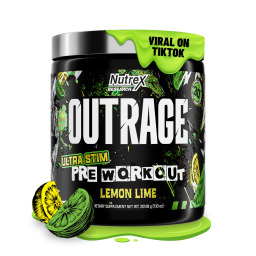 مكمل طاقة كافيين عالي ما قبل التمرين بنكهة الليمون Outrage Ultra High-Stim Pre-Workout – Lemon Lime