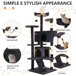 برج شجرة القطط متعدد المستويات - موديل 59 Multi-Level Cat Tree Tower-Model 59
