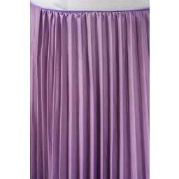 تنورة بليسيه بمظهر جلد 8009 - ليلكي 8009 Pleated Skirt with Leather Look - Lilac