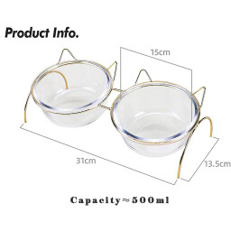 ماعون مزدوج زجاجي Glass Dual Bowls