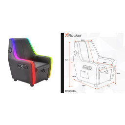 كرسي ألعاب تخزين متعدد الاستريو X-Rocker Premier Maxx RGB 4.1