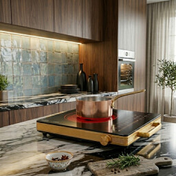 طباخ هالوجين مزود بلوح كريستال أسود 2200 واط Halogen Infrared  cooker
