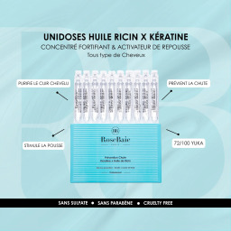 أمبولات مكافحة تساقط الشعر بالكيراتين وزيت الخروع – 10 أمبولات Anti-Hair Loss Keratin Castor Oil Ampoules – 10 Single-Dose Vials