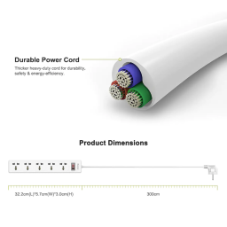 موزّع كهربائي Huntkey SSZ501 – 5 منافذ بطول 5 متر Huntkey SSZ501 Power Strip – 5 Outlets, 5m Cable
