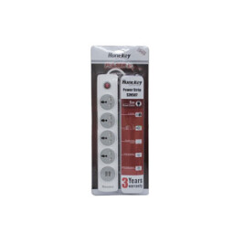 موزّع كهربائي Huntkey SUL507 – 4 منافذ + 2 USB بطول 3 متر Huntkey SUL507 Power Strip – 4 Sockets + 2 USB, 3m
