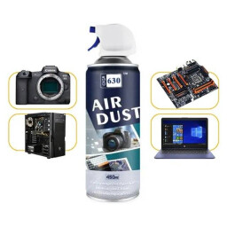 بخاخ تنظيف الغبار جيجا 360 (Giga 360) سعة 450 مل للحاسوب والإلكترونيات Giga 360 Air Duster Compressed Air Cleaner 450ml