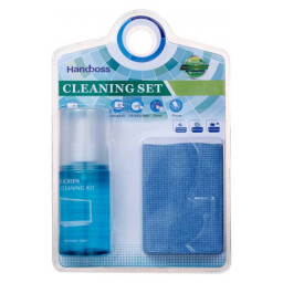 طقم تنظيف هاند بوس (Handboss) المتكامل 3 في 1 لشاشات والأجهزة الإلكترونية Handboss Universal Cleaning Set 3-in-1 for Laptop, LCD Screens & Electronics
