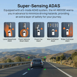 داش كام سيارة 4K امامي خلفي Dashcam A800SE Set