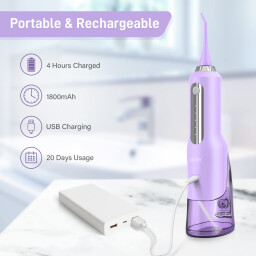 سيجوي جهاز تنظيف الأسنان بالماء لاسلكي قابل للشحن 270 مل sejoy Rechargeable Wireless Water Flosser