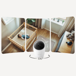 جهاز مراقبة الطفل بالفيديو إيفي C10 ذكي 4.5 بوصة مع كاميرا 2K متحركة Eufy C10 4.5" Smart Video Baby Monitor with 2K Pan-Tilt Camera